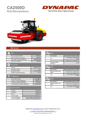 Cilindri compactori cu un singur tambur Dynapac CA 2500 D