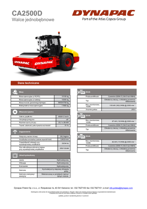 Cilindri compactori cu un singur tambur Dynapac CA 2500 D