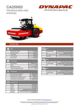 Cilindri compactori cu un singur tambur Dynapac CA 2500 D