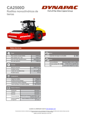 Cilindri compactori cu un singur tambur Dynapac CA 2500 D