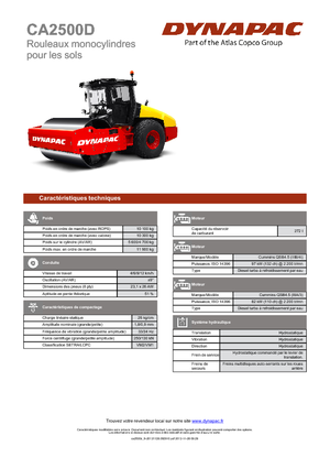 Cilindri compactori cu un singur tambur Dynapac CA 2500 D