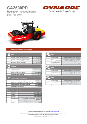 Cilindri compactori cu un singur tambur Dynapac CA 2500 PD