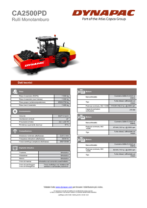 Cilindri compactori cu un singur tambur Dynapac CA 2500 PD
