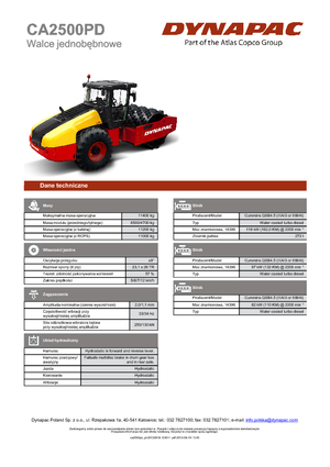 Cilindri compactori cu un singur tambur Dynapac CA 2500 PD
