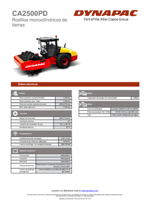 Cilindri compactori cu un singur tambur Dynapac CA 2500 PD