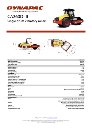 Cilindri compactori cu un singur tambur Dynapac CA 260 D-II