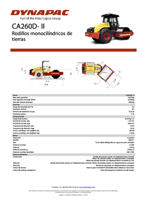 Cilindri compactori cu un singur tambur Dynapac CA 260 D-II