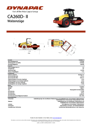 Cilindri compactori cu un singur tambur Dynapac CA 260 D-II