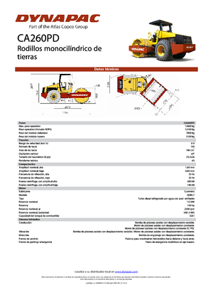 Cilindri compactori cu un singur tambur Dynapac CA 260 PD