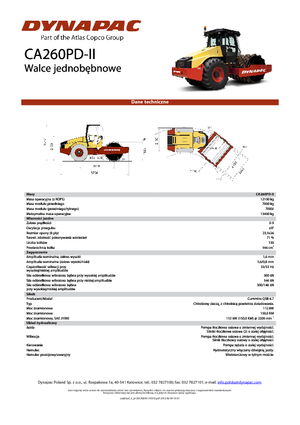 Cilindri compactori cu un singur tambur Dynapac CA 260 PD-II