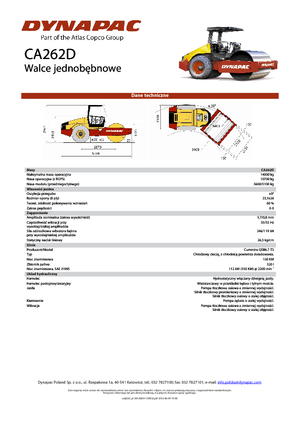 Cilindri compactori cu un singur tambur Dynapac CA 262 D