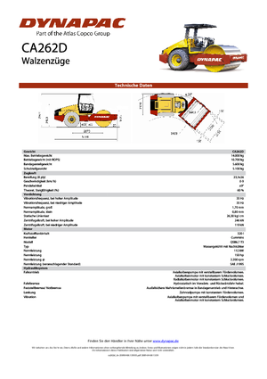 Cilindri compactori cu un singur tambur Dynapac CA 262 D