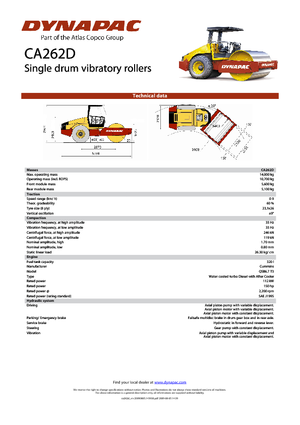Cilindri compactori cu un singur tambur Dynapac CA 262 D