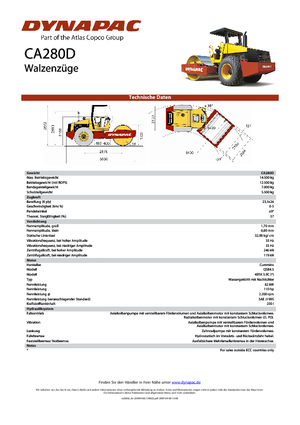 Cilindri compactori cu un singur tambur Dynapac CA 280 D