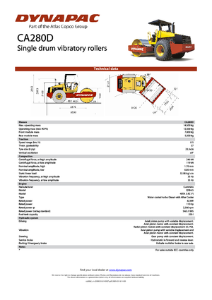 Cilindri compactori cu un singur tambur Dynapac CA 280 D