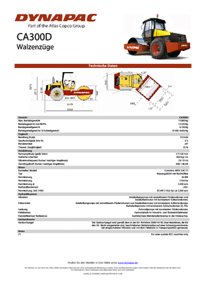 Cilindri compactori cu un singur tambur Dynapac CA 300 D