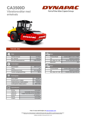 Cilindri compactori cu un singur tambur Dynapac CA 3500 D