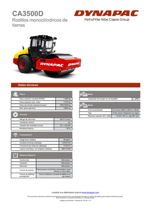 Cilindri compactori cu un singur tambur Dynapac CA 3500 D