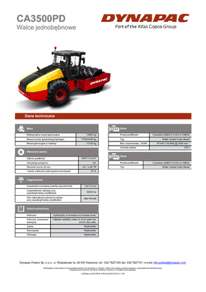 Cilindri compactori cu un singur tambur Dynapac CA 3500 PD