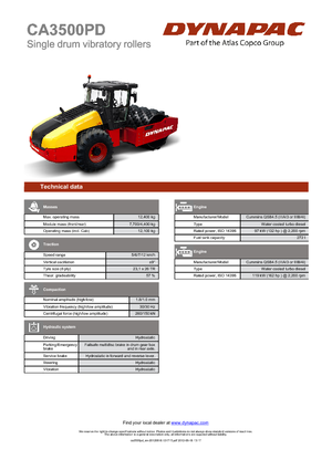 Cilindri compactori cu un singur tambur Dynapac CA 3500 PD