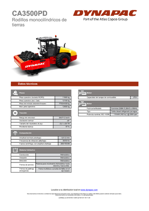 Cilindri compactori cu un singur tambur Dynapac CA 3500 PD