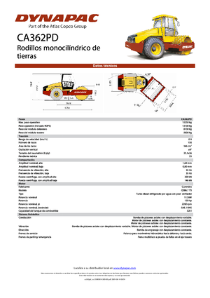 Cilindri compactori cu un singur tambur Dynapac CA 362 PD