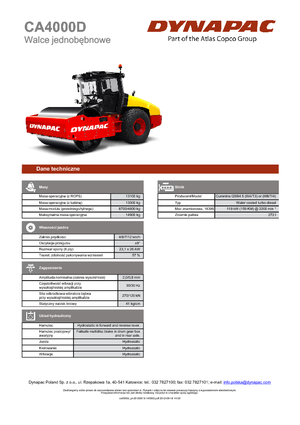 Cilindri compactori cu un singur tambur Dynapac CA 4000 D