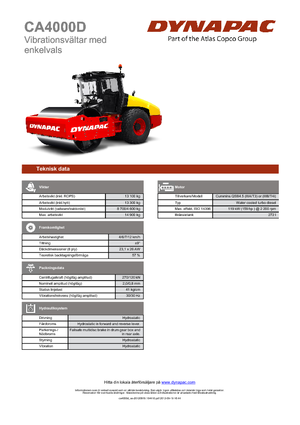 Cilindri compactori cu un singur tambur Dynapac CA 4000 D