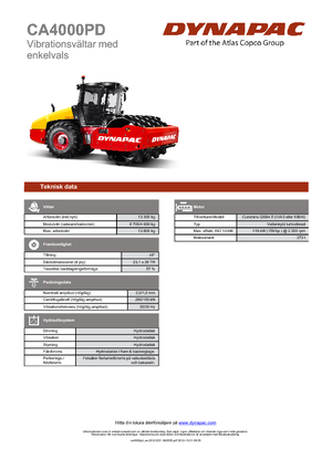Cilindri compactori cu un singur tambur Dynapac CA 4000 PD