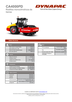 Cilindri compactori cu un singur tambur Dynapac CA 4000 PD