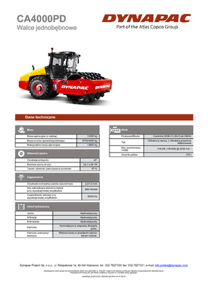 Cilindri compactori cu un singur tambur Dynapac CA 4000 PD