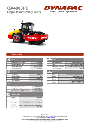 Cilindri compactori cu un singur tambur Dynapac CA 4000 PD