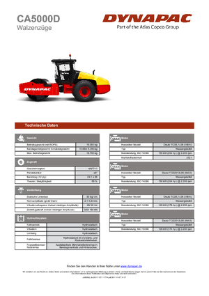 Cilindri compactori cu un singur tambur Dynapac CA 5000 D