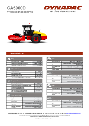 Cilindri compactori cu un singur tambur Dynapac CA 5000 D