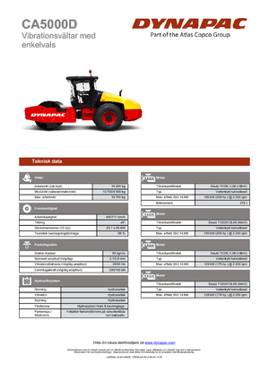 Cilindri compactori cu un singur tambur Dynapac CA 5000 D