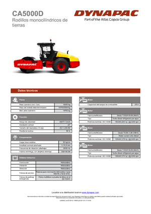 Cilindri compactori cu un singur tambur Dynapac CA 5000 D
