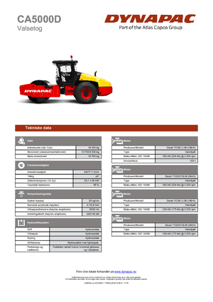 Cilindri compactori cu un singur tambur Dynapac CA 5000 D