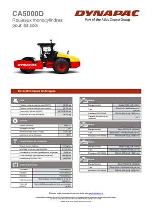 Cilindri compactori cu un singur tambur Dynapac CA 5000 D
