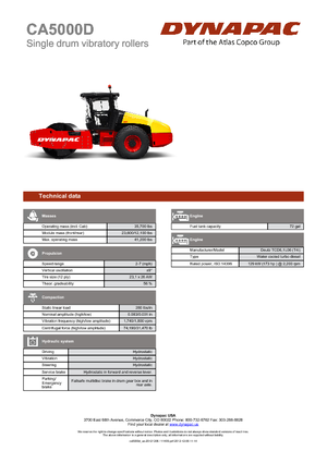 Cilindri compactori cu un singur tambur Dynapac CA 5000 D