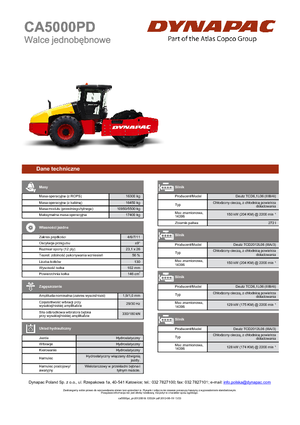 Cilindri compactori cu un singur tambur Dynapac CA 5000 PD