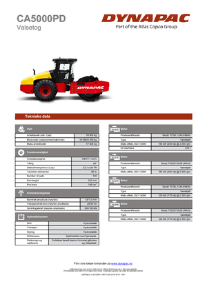Cilindri compactori cu un singur tambur Dynapac CA 5000 PD