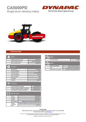 Cilindri compactori cu un singur tambur Dynapac CA 5000 PD