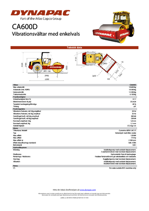 Cilindri compactori cu un singur tambur Dynapac CA 600 D