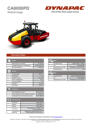 Cilindri compactori cu un singur tambur Dynapac CA 6000 PD