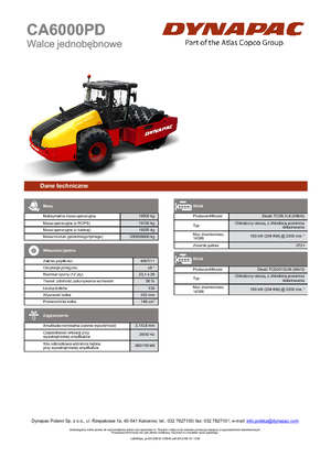Cilindri compactori cu un singur tambur Dynapac CA 6000 PD