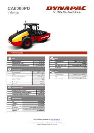 Cilindri compactori cu un singur tambur Dynapac CA 6000 PD