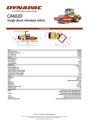 Cilindri compactori cu un singur tambur Dynapac CA 602 D