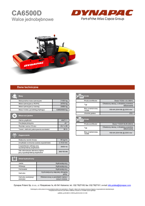 Cilindri compactori cu un singur tambur Dynapac CA 6500 D