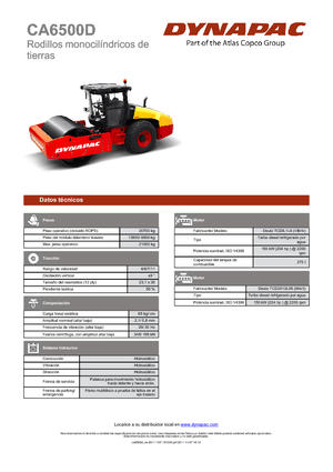 Cilindri compactori cu un singur tambur Dynapac CA 6500 D