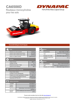 Cilindri compactori cu un singur tambur Dynapac CA 6500 D